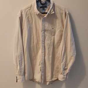 Tommy Hilfiger Men's Beige Button Down Shirt